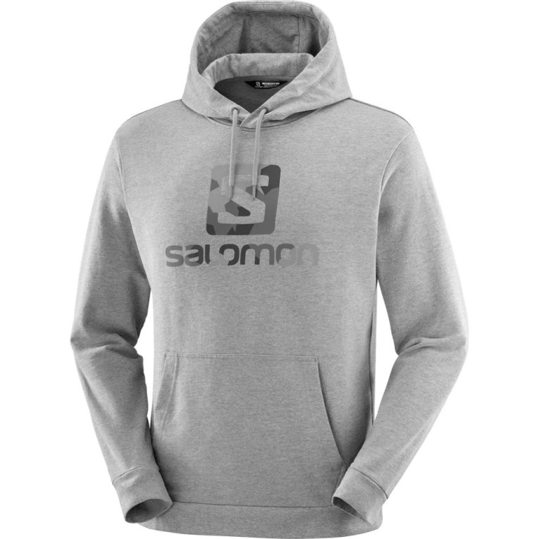 Salomon Outlife Logo Summer Heather Mikiny S Kapucňou Panske Siva | SK 7DOQXI